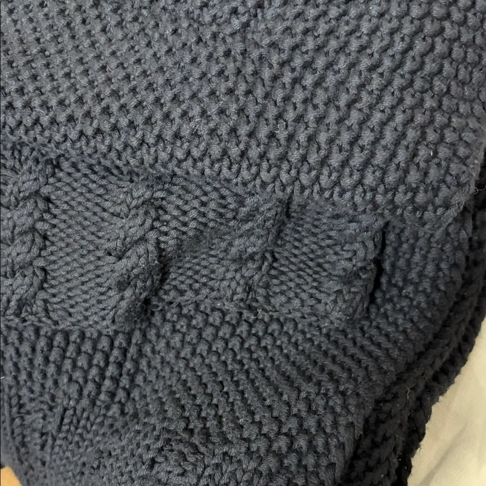 Organic OS Black Knit Scarf With Pockets 14 in wide 8 feet long